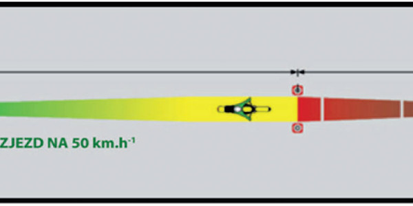 Nouzové brzdění na stanovenou vzdálenost z rychlosti nejméně 50 km.h-1 | Příloha č. 7 k vyhlášce č. 167/2002 Sb.